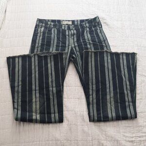 Free People Flared Bell Bottom Striped Jeans